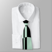 Schwarz-Minze-Grünstreifen Krawatte (Gebunden)