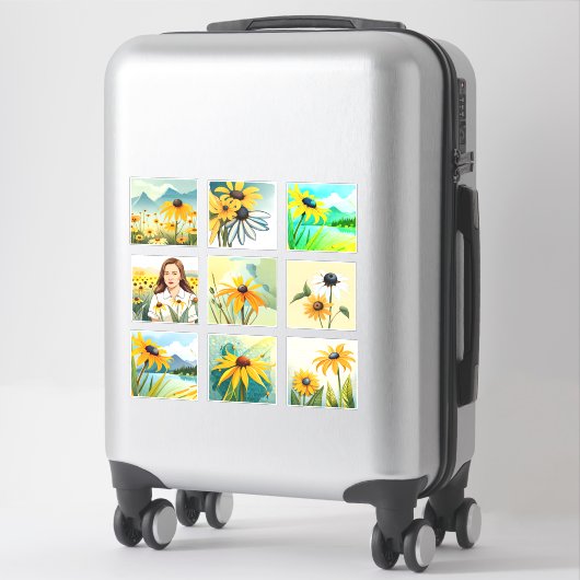 Schwarz-mit Augen Scrapbook-Blume für Wasserfarben Aufkleber (Koffer)