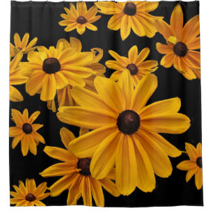 Schwarz-mit Augen Susan Blume Blumenduschvorhang Duschvorhang