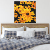 Schwarz-mit Augen Susan Blume Blumenkanvas drucken Leinwanddruck (Insitu (Schlafzimmer))