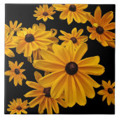 Schwarz-mit Augen Susan Blume Blumenstrauß Keramik Fliese (Vorderseite)