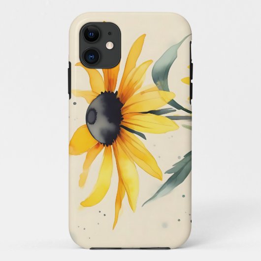 Schwarz-Mit Augen Susan-Blume Case-Mate iPhone Hülle (Rückseite)