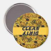 Schwarz Mit Augen Susan Blume Geschirrspülmaschine Magnet (Vorderseite/Rückseite)