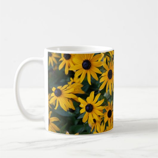 Schwarz-mit Augen Susan-Blume-Tasse Kaffeetasse (Links)