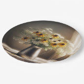 Schwarz-mit Augen Susan Bouquet an der Spitze Pappteller (Schrägansicht)