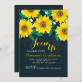 Schwarz-mit Augen Susan Daisies Einladung (Vorne/Hinten)