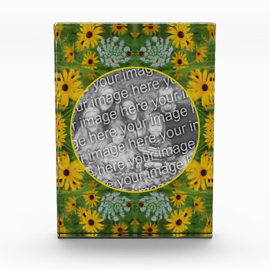 Schwarz Mit Augen Susan Daisy Painting hinzufügen Fotoblock (Vorderseite)