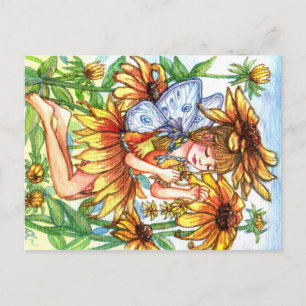 Schwarz-mit Augen Susan Fairy Postkarte