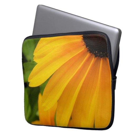 Schwarz-mit Augen Susan-Laptop-Hülse Laptopschutzhülle (Vorderseite Links)