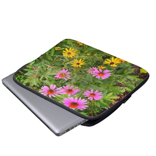 Schwarz-mit Augen Susan Laptopschutzhülle (Vorne Knopf)