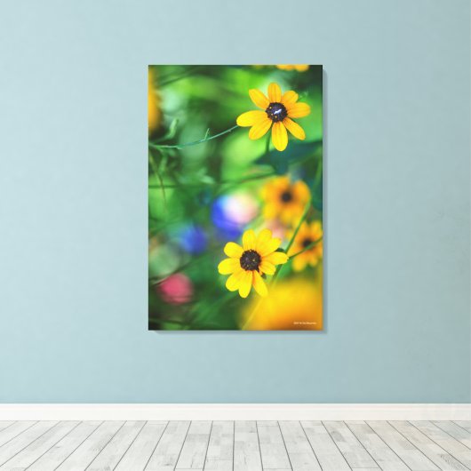 Schwarz-mit Augen Susan Leinwanddruck (Insitu (Holzboden))