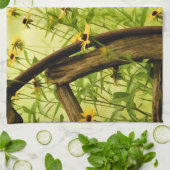 Schwarz-Mit Augen Susan- und Lastwagen-Rad-Foto Geschirrtuch (Gefaltet)