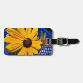 Schwarz-mit Augen-Susan-Vorderseite und -Mitte Gepäckanhänger