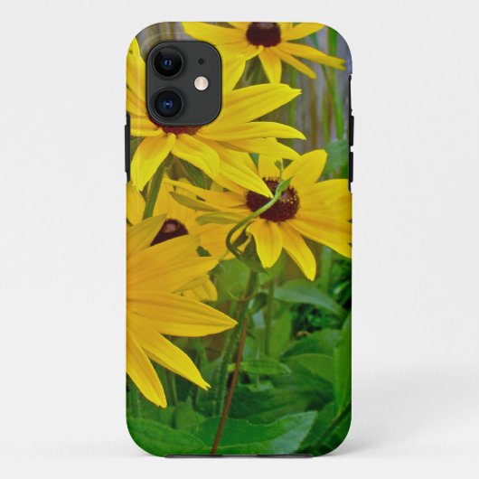 Schwarz-Mit Augen Susan-Wildblumen Case-Mate iPhone Hülle (Rückseite)