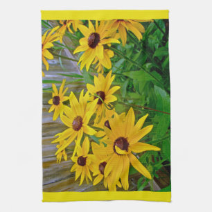 Schwarz-Mit Augen Susan-Wildblumen Handtuch