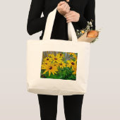 Schwarz-Mit Augen Susan-Wildblumen Jumbo Stoffbeutel (Vorderseite (Produkt))