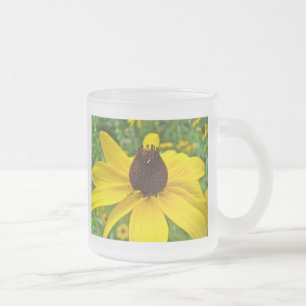Schwarz-Mit Augen Susan-Wildblumen Mattglastasse