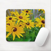 Schwarz-Mit Augen Susan-Wildblumen Mousepad (Mit Mouse)