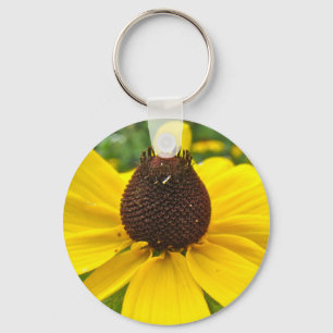 Schwarz-Mit Augen Susan-Wildblumen Schlüsselanhänger