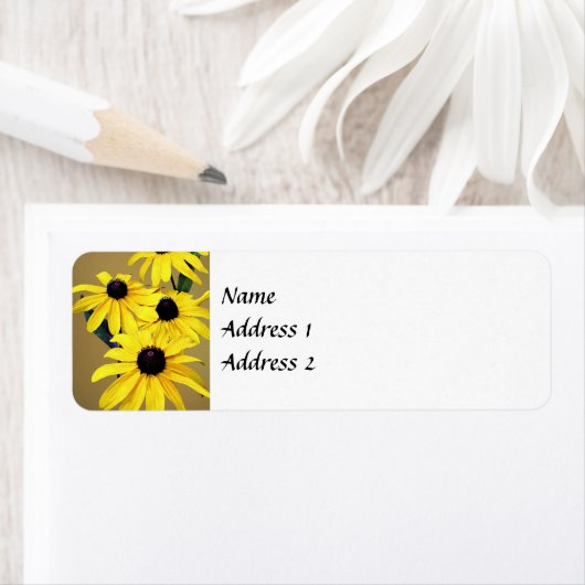 Schwarz-Mit Augen Susans in einer Reihe (Insitu)