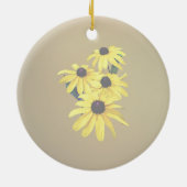 Schwarz-Mit Augen Susans in einer Reihe Keramik Ornament (Hinten)