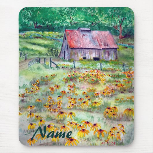 Schwarz-Mit Augen Susans Mousepad (Vorne)