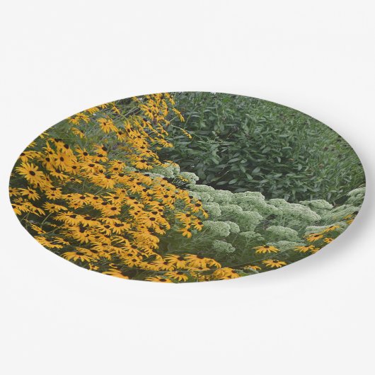 Schwarz-mit Augen Susans-Papierplatte Pappteller (Schrägansicht)