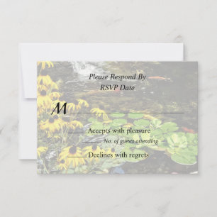 Schwarz-Mit Augen Susans von Koi Pond Hochzeitspro RSVP Karte