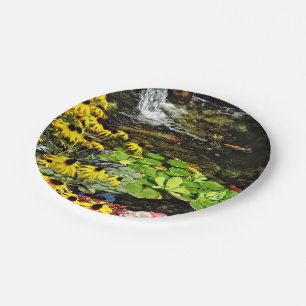 Schwarz-Mit Augen Susans von Koi Pond Pappteller