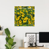 Schwarz Mit Augen Susans Yellow Green Poster (Heimbüro)