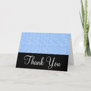 Schwarz mit Blau Kariert Basic Danke Grußkarte