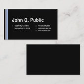 Schwarz mit blauen Streifen Visitenkarte (Vorne/Hinten)