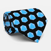 Schwarz mit blauer Polyhedral-Würfel Krawatte (Gerollt)