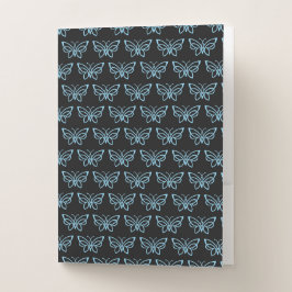 SCHWARZ MIT BLUE-SCHALTFLÄCHEN BEWERBUNGSMAPPE