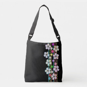 Schwarz mit Blumen Tragetaschen Mit Langen Trägern