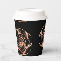 Schwarz mit Bronze Rose Muster