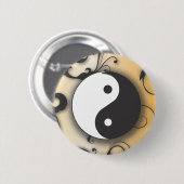 Schwarz mit Bronze Yin & Yang mit Rollen Button (Vorne & Hinten)