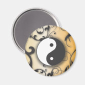 Schwarz mit Bronze Yin & Yang mit Rollen Magnet (Vorderseite/Rückseite)
