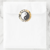 Schwarz mit Bronze Yin & Yang mit Rollen Runder Aufkleber (Tasche)