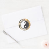 Schwarz mit Bronze Yin & Yang mit Rollen Runder Aufkleber (Umschlag)