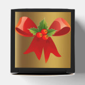 Schwarz mit Brushgold und Red Bow Fevor Box Geschenkschachtel (Oben)