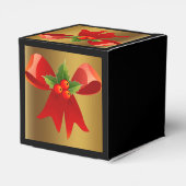 Schwarz mit Brushgold und Red Bow Fevor Box Geschenkschachtel (Rückseite)