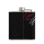 Schwarz mit Burgandy Feathers Flask Flachmann (Rückseite)