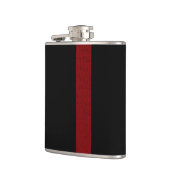 Schwarz mit Burgandy Strip Flask Flachmann (Links)