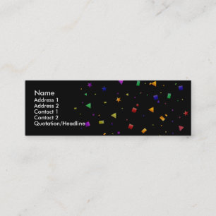 Schwarz mit Confetti-Visitenkarten Mini Visitenkarte