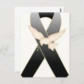 Schwarz mit "Docht Ribbon Awareness Postkarten" Postkarte (Vorne/Hinten)
