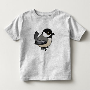 Schwarz-mit einer Kappe bedeckter Chickadee Kleinkind T-shirt