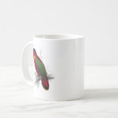 Schwarz-Mit einer Kappe bedeckter Lory durch Kaffeetasse (Vorderseite Links)