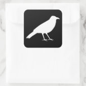 Schwarz mit einer weißen Kruge. Quadratischer Aufkleber (Tasche)