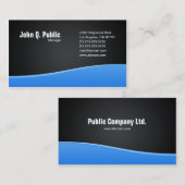 Schwarz mit einfachem Blue Wave Visitenkarte (Vorne/Hinten)